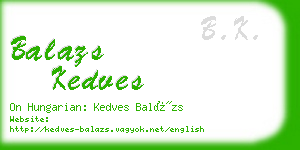 balazs kedves business card